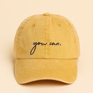 Nissi Mustard Yellow “You Can” Embroidered Adjustable Cap